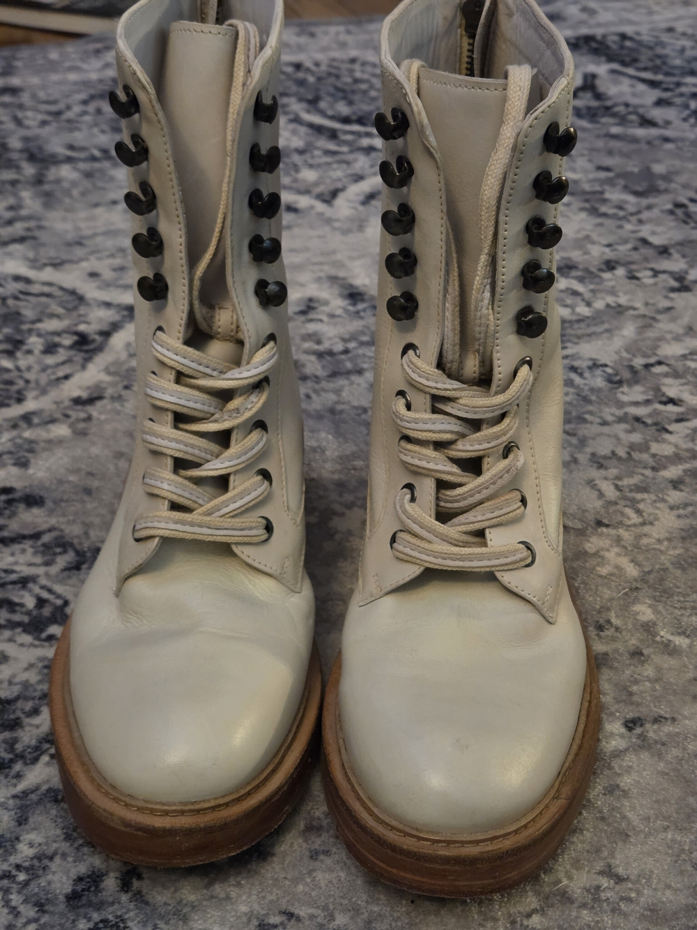 Free People Sante Fe Lace Up Boot In Ivory